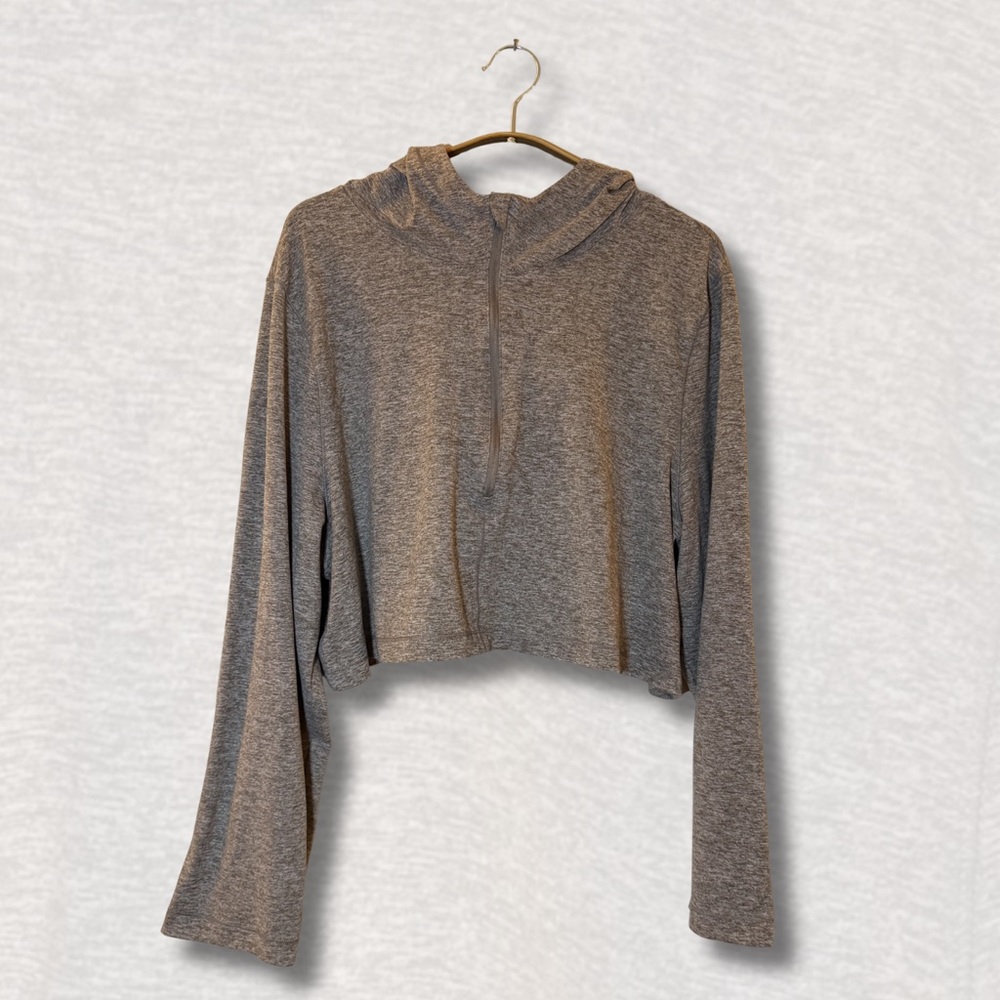 90 Degree By Reflex Charcoal Cropped Hoodie